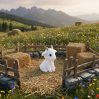 Knitted Goat - variantă colorată, capră articulată 3D cu textură croșetată și finisaj vibrant premium, licență RO3D