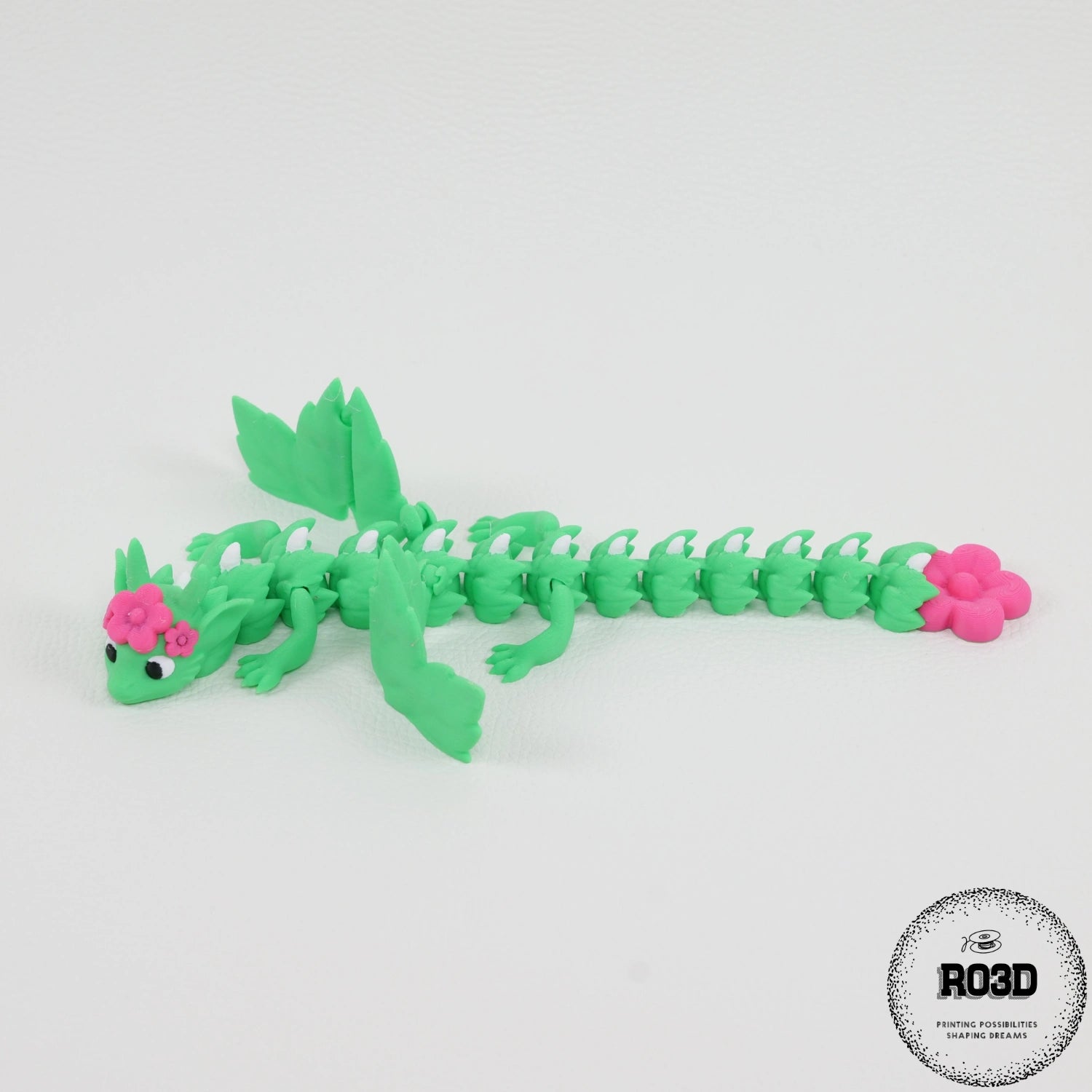 Blossom Dragon articulat - detaliu design floral și articulații mobile dragon cu motive florale PinkyWings
