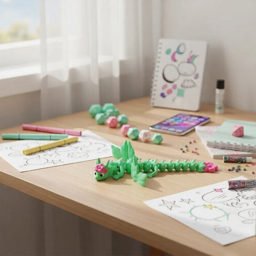 Blossom Dragon - detaliu cap și aripi cu motive florale, decorațiune premium printată 3D România