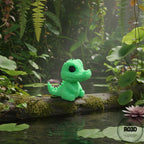 Knitted Crocodile - detaliu textură tricotată crochet, crocodil decorativ 3D premium