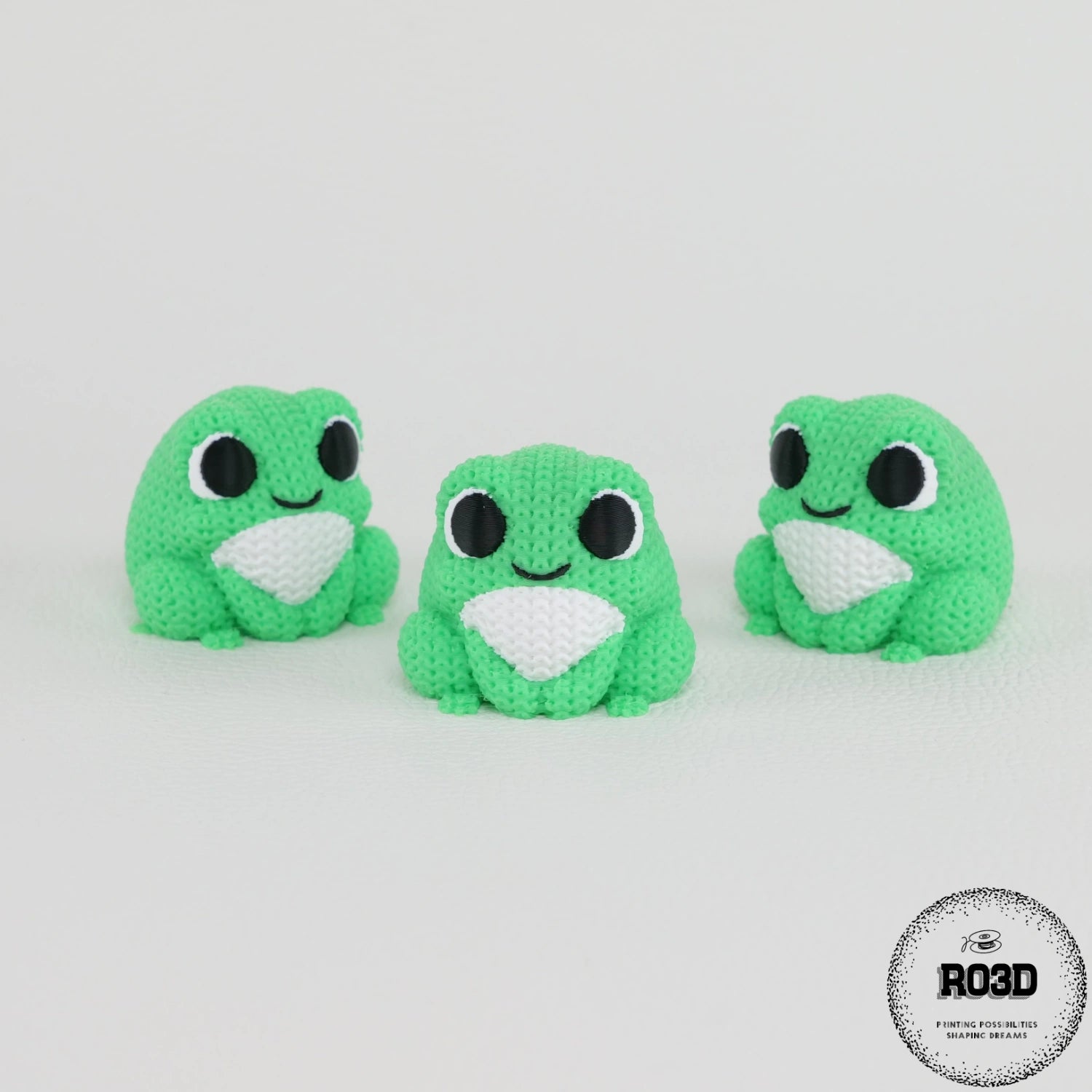 Broscuță 3D croșetată - vedere frontală design Knitted Frog cute