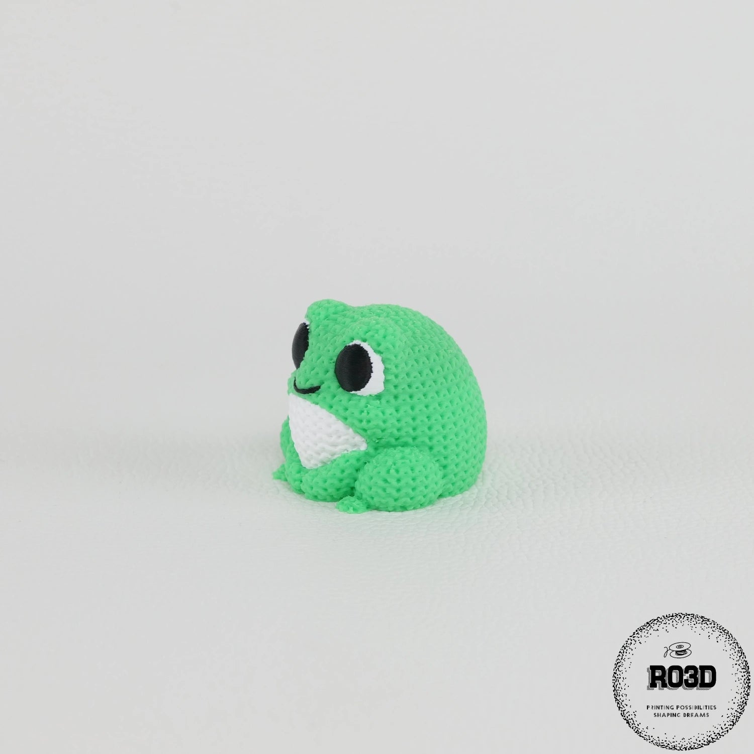 Knitted Frog 3D - vedere laterală design croșetat cute RO3D