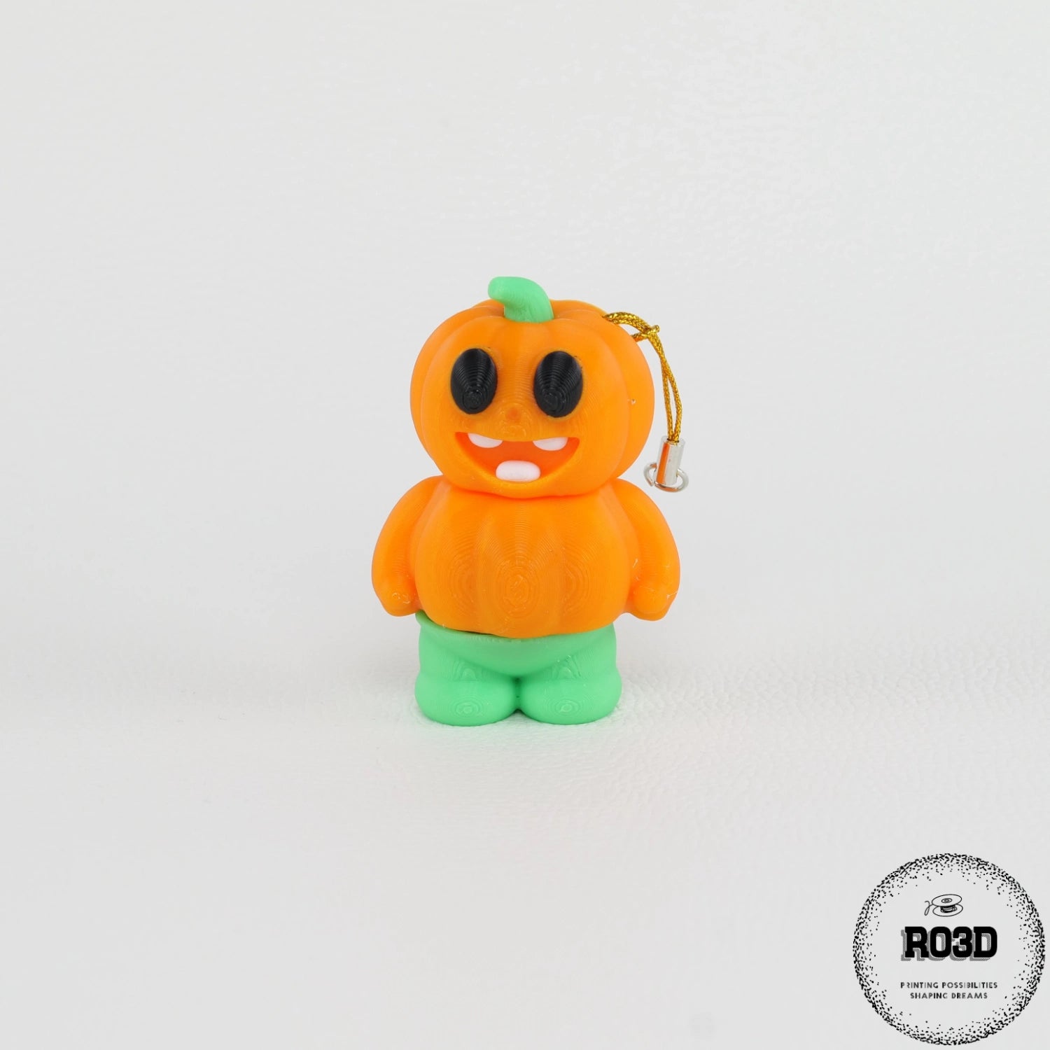 Pumpkin-Man Keychain 3D - vedere completă figurină articulată Halloween