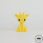 Knitted Giraffe figurină 3D - vedere laterală profil stânga gât lung și detalii croșetate
