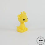 Knitted Giraffe figurină 3D - vedere laterală profil dreapta texturi textile handmade
