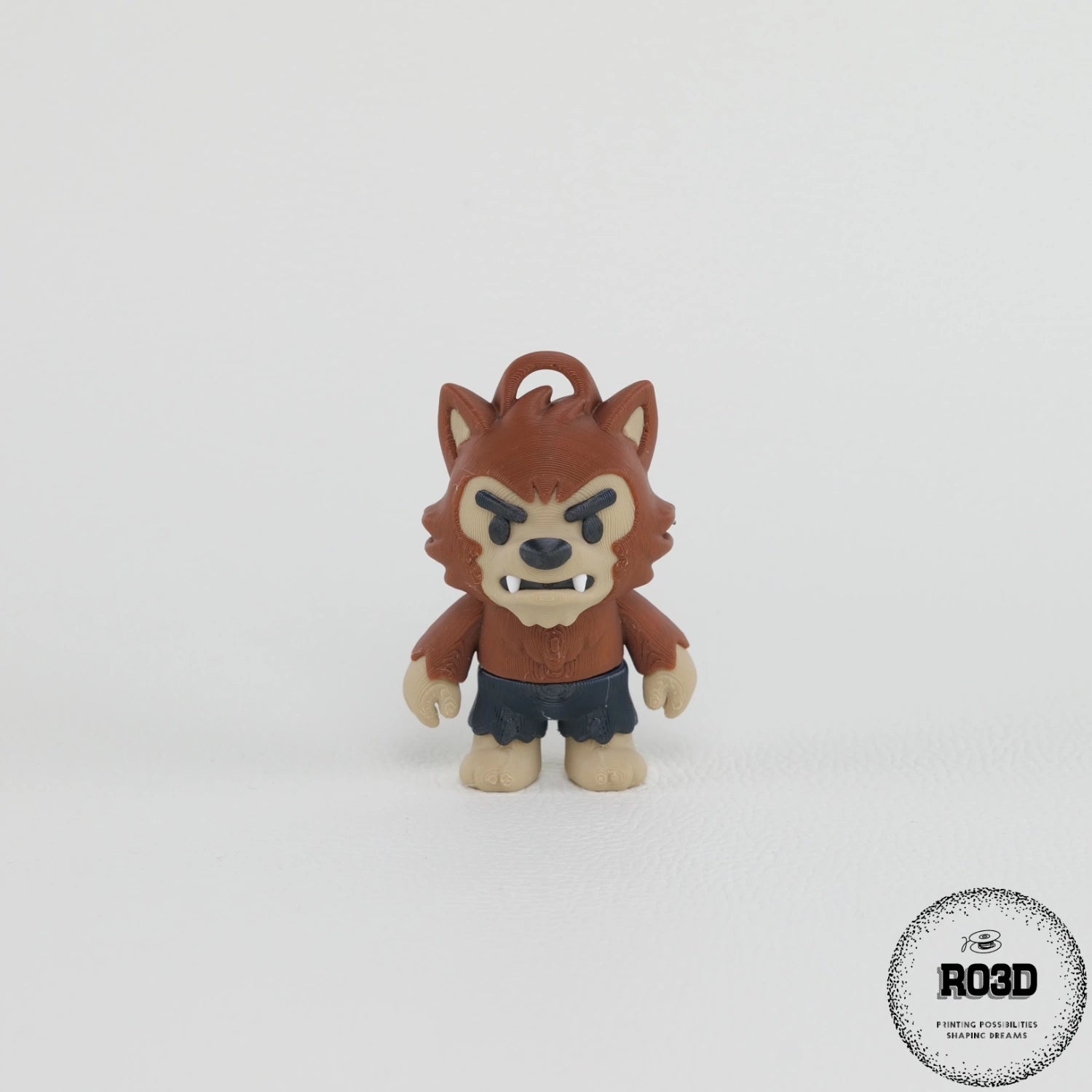 Flexi Wolfman figurină 3D - vedere laterală profil stânga corp articulat musculos