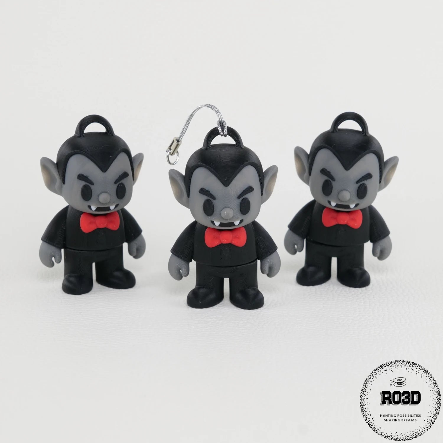 Flexi Vampire figurină 3D - vedere frontală cap expresiv și detalii vampir