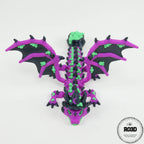 Hexbrew Dragon figurină 3D - vedere frontală cap expresiv și pattern hexagonal