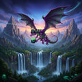 Hexbrew Dragon articulat 3D - vedere principală dragon hexagonal cu aripi și detalii geometrice