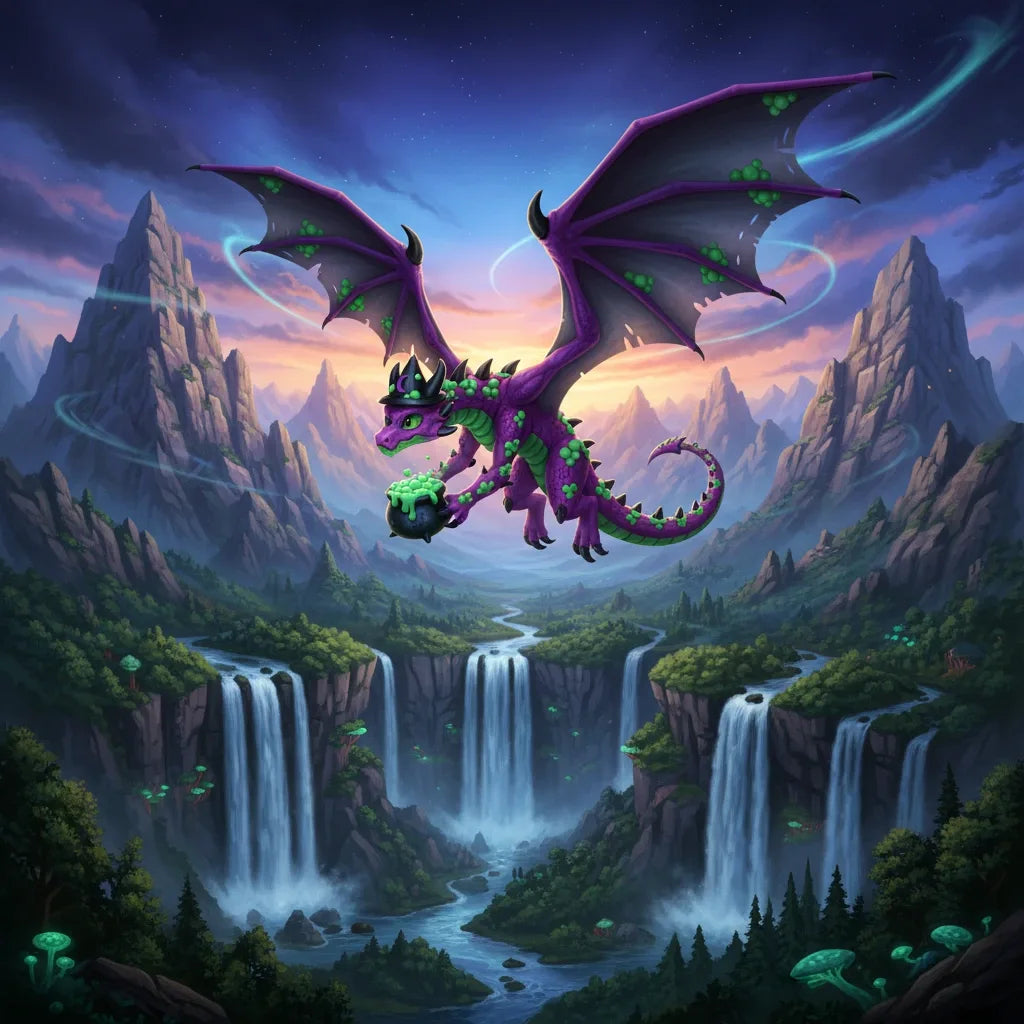 Hexbrew Dragon articulat 3D - vedere principală dragon hexagonal cu aripi și detalii geometrice