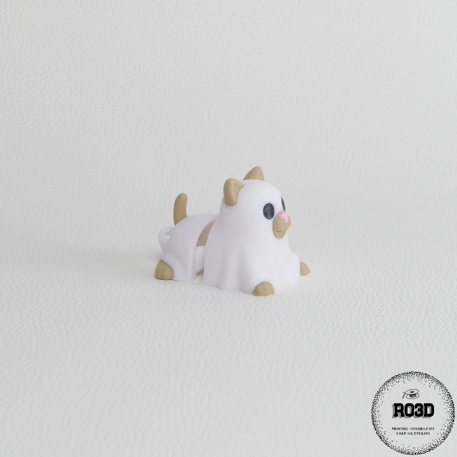 Ghost Cat - Pisică Fantomă Articulată 3D, detaliu corp segmentat articulat cu trăsături feline și spectrale