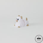 : Ghost Cat - Pisică Fantomă Articulată 3D, vedere din spate cu coadă articulată și breloc funcțional