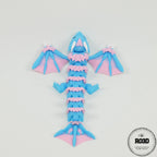 Tasskak Dragon - Dragon Articulat 3D Flexi, vedere din spate cu coadă lungă articulată și aripi spectaculoase