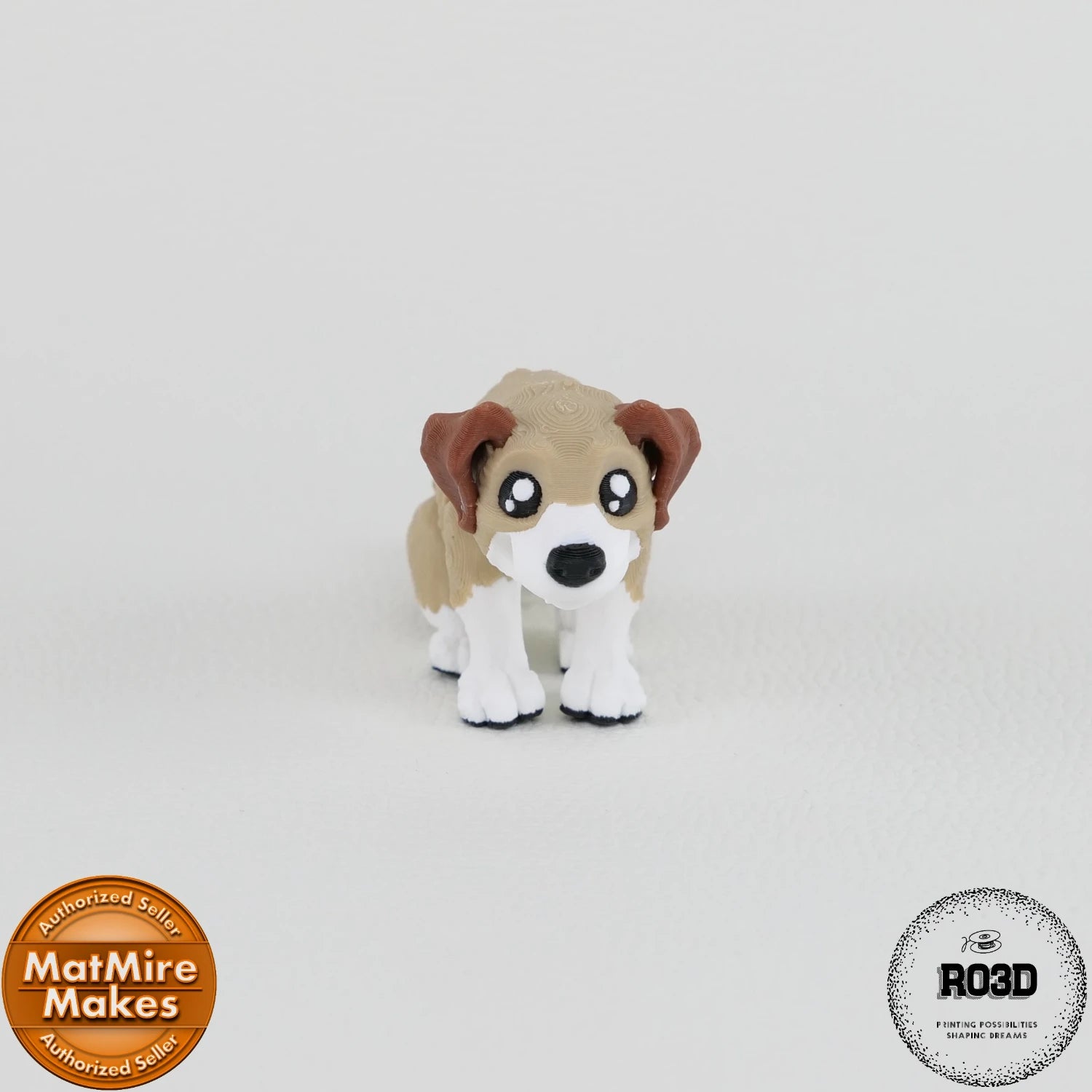 Mini Dog - Câine Articulat 3D Adorabil, vedere laterală cu corp segmentat articulat și coadă mobilă