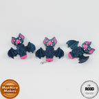 Mini Vampire Bat - Liliac Vampir Articulat 3D, vedere laterală cu corp segmentat articulat și colți caracteristici