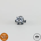 Mini Raccoon - Raton Articulat 3D Adorabil, vedere frontală cu mască facială caracteristică și expresie simpatică