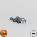 Mini Raccoon - Raton Articulat 3D Adorabil, vedere perspectivă cu ochi mari curioși și bot caracteristic