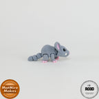 Mini Mouse - Șoricel Articulat 3D cu Breloc, vedere perspectivă cu membre articulate și trăsături kawaii