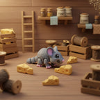 Mini Mouse - Șoricel Articulat 3D Adorabil cu Breloc, vedere principală cu urechi mari roz iconice și design kawaii
