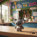 Flexi Koala - Koala Articulat 3D Adorabil cu Breloc Keychain, vedere principală cu urechi pufoase iconice și design kawaii