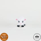 Mini Lamb - Miel Articulat 3D cu Breloc, vedere laterală cu corp segmentat articulat și picioare detaliate