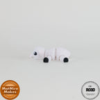 Mini Lamb - Miel Articulat 3D Adorabil, vedere din spate cu blană pufoasă texturată
