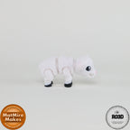 Mini Lamb - Miel Articulat 3D, vedere de ansamblu cu toate articulațiile și breloc funcțional"