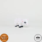 Mini Lamb - Miel Articulat 3D Adorabil, poziție jucăușă demonstrând flexibilitatea articulațiilor