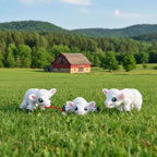 Mini Lamb - Miel Articulat 3D Adorabil cu Breloc Keychain, vedere principală cu blană texturată și expresie dulce