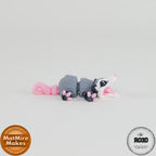 Mini Opossum - Oposum Articulat 3D Adorabil, vedere din spate cu gheare mici și proporții realiste