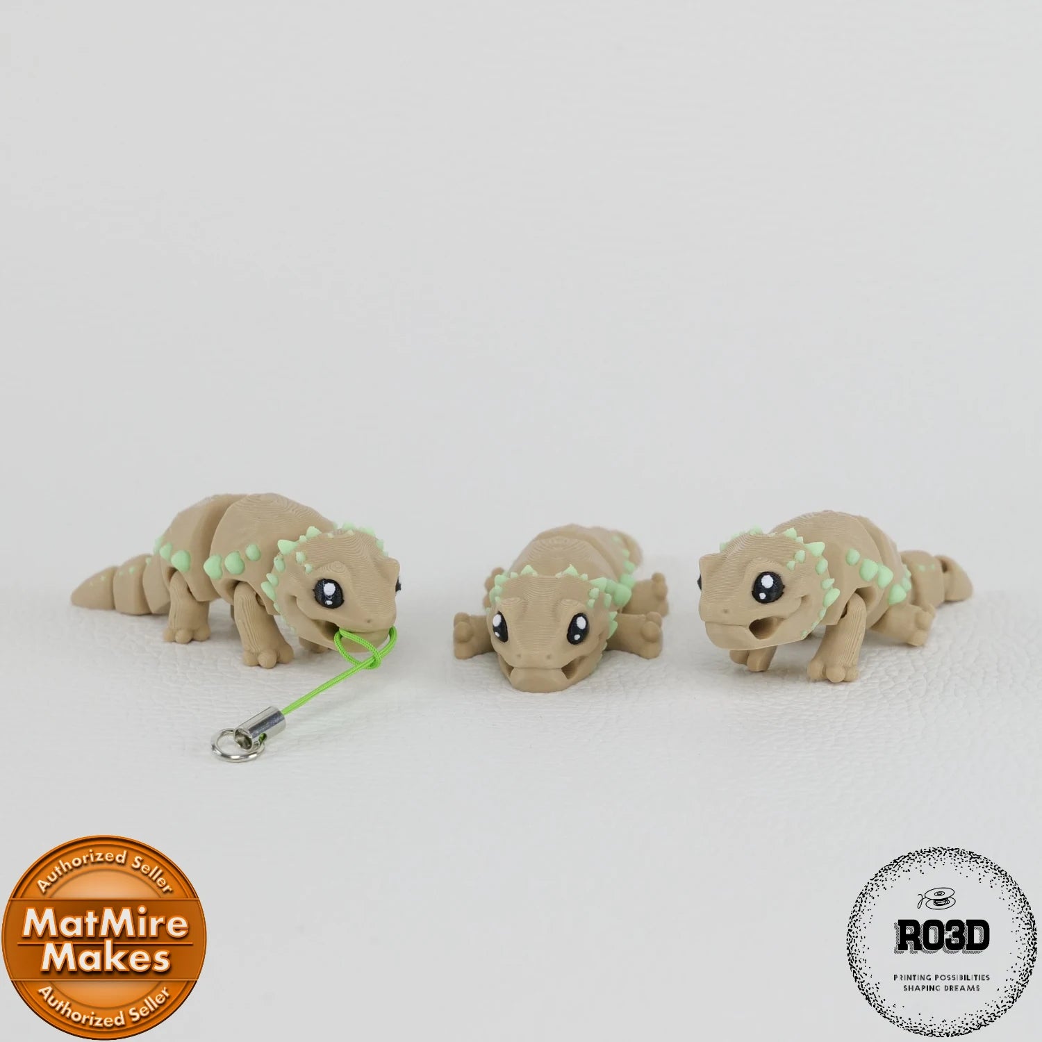 Dragon cu Barba - Dragon Articulat 3D cu Breloc Keychain, vedere de ansamblu cu toate trăsăturile distinctive și breloc funcțional