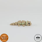 Dragon cu Barba - Dragon Articulat 3D cu Breloc Keychain, vedere detaliu barbă spinoasă și trăsături faciale