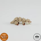 Mini River Otter - Vidră de Râu Articulată 3D cu Breloc Keychain, vedere detaliu expresie adorabilă și trăsături faciale