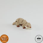 Mini River Otter - Vidră de Râu Articulată 3D, vedere laterală cu corp segmentat flexibil și membre articulate scurte