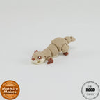 Mini River Otter - Vidră de Râu Articulată 3D, vedere din spate cu articulații vizibile și proporții realiste