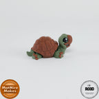Mini Tortoise - Broască Țestoasă Articulată 3D, vedere perspectivă cu membre și cap retractabil