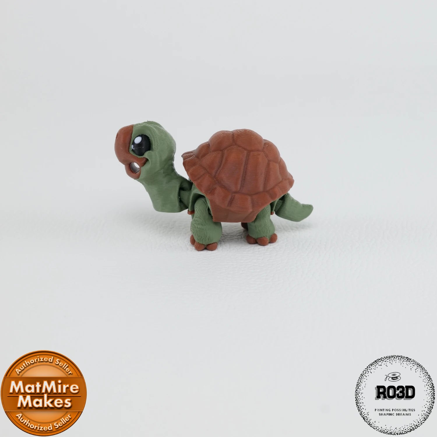 : Mini Tortoise - Broască Țestoasă Articulată 3D, vedere completă cu toate trăsăturile distinctive