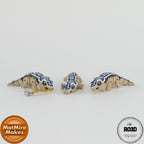 Mini Crested Gecko - Gecko cu Creastă Articulat 3D cu Breloc Keychain, vedere de ansamblu cu toate trăsăturile distinctive și breloc funcțional