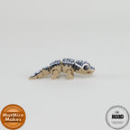 Mini Crested Gecko - Gecko cu Creastă Articulat 3D cu Breloc Keychain, vedere detaliu expresie calmă și trăsături faciale