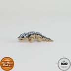 Mini Crested Gecko - Gecko cu Creastă Articulat 3D, vedere laterală cu corp segmentat flexibil și degete distinctive