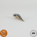 Mini Crested Gecko - Gecko cu Creastă Articulat 3D, vedere din spate cu articulații vizibile și coadă lungă mobilă