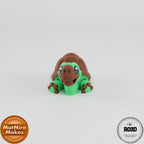 Mini Tortoise - Broască Țestoasă Articulată 3D cu Breloc, vedere laterală opusă cu articulații vizibile