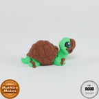 Mini Tortoise - Broască Țestoasă Articulată 3D, vedere frontală cu trăsături faciale calme și înțelepte