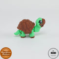 Mini Tortoise - Broască Țestoasă Articulată 3D, vedere laterală cu membre articulate scurte și texturi carapace