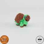 Mini Tortoise - Broască Țestoasă Articulată 3D cu Breloc Keychain, vedere detaliu segmente carapace și anatomie precisă