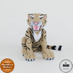 Tiger Roaring - Tigru Articulat 3D Răcnind Maiestuos, vedere de ansamblu cu toate trăsăturile anatomice distinctive