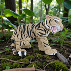 Tiger Roaring - Tigru Articulat 3D Răcnind Maiestuos, vedere principală cu poziție răcnet iconică și cap ridicat maiestuos