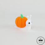 Pumpkin Snail - Melc Dovleac Croșetat 3D, vedere perspectivă cu textură croșetată detaliată și design festiv