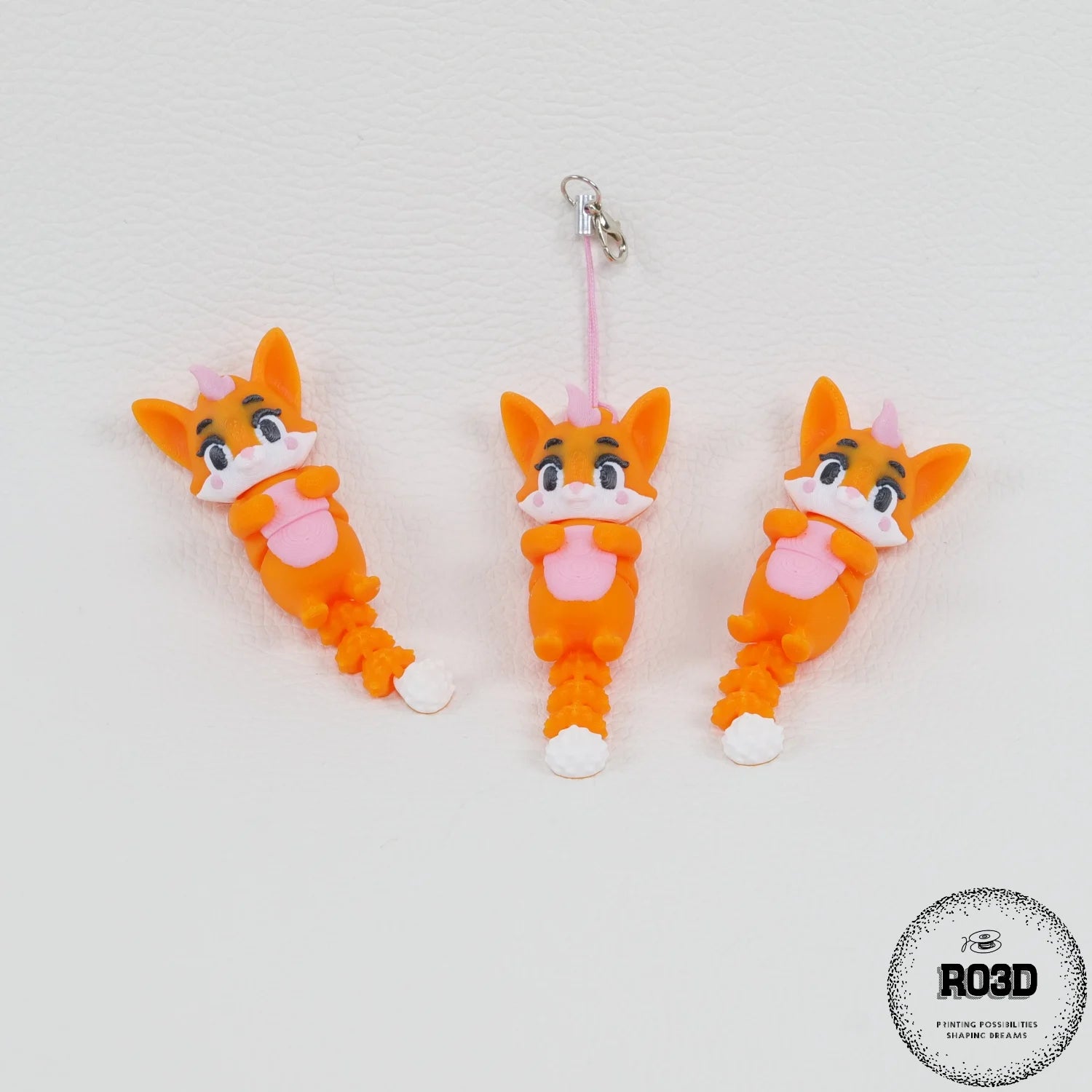 Cute Articulated Hanging Fox - Vulpe Articulată 3D Atârnată, vedere de ansamblu cu corp segmentat articulat și coada stufoasă mobilă