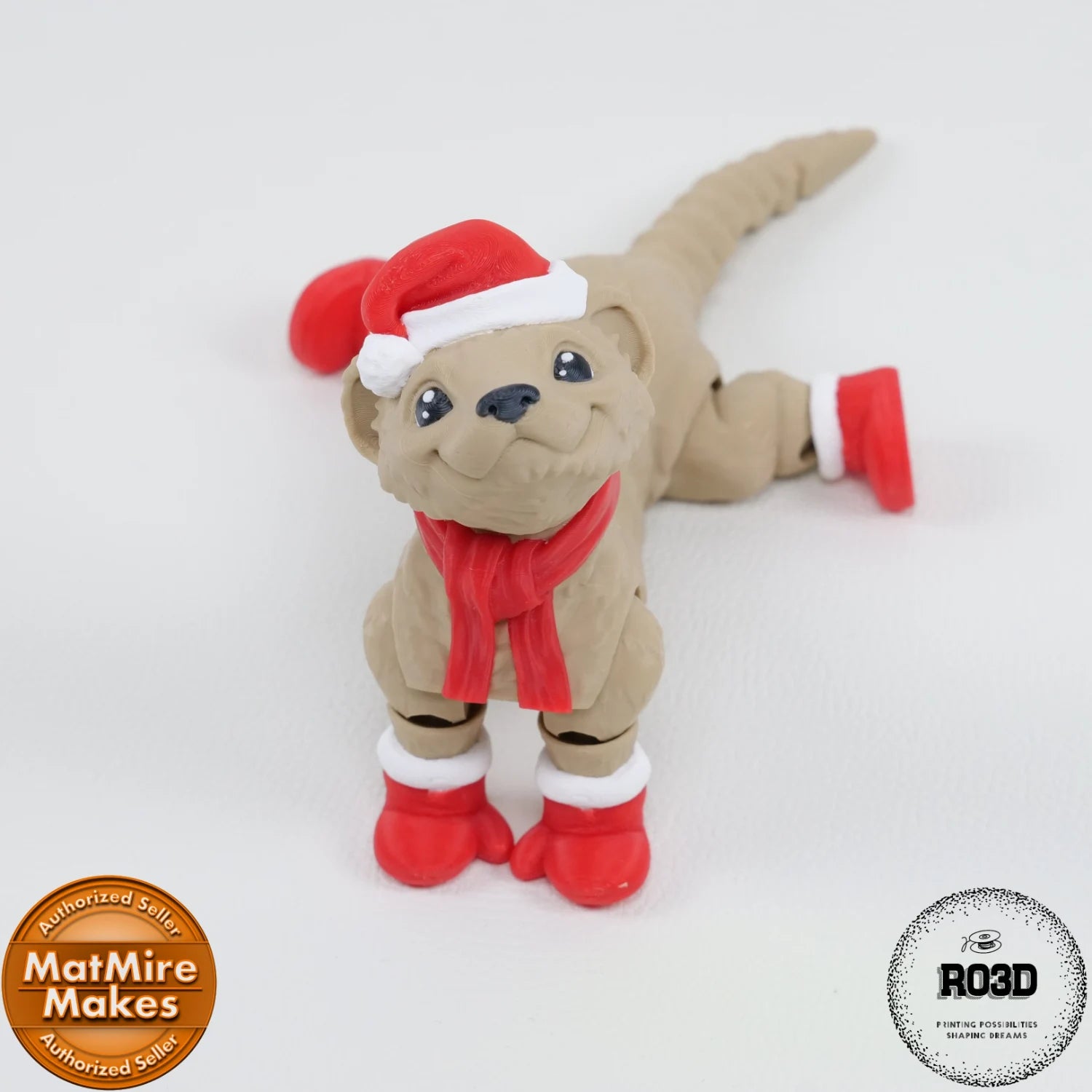 Winter Ferret - Dihor de Iarnă Articulat 3D, vedere completă cu toate trăsăturile anatomice distinctive
